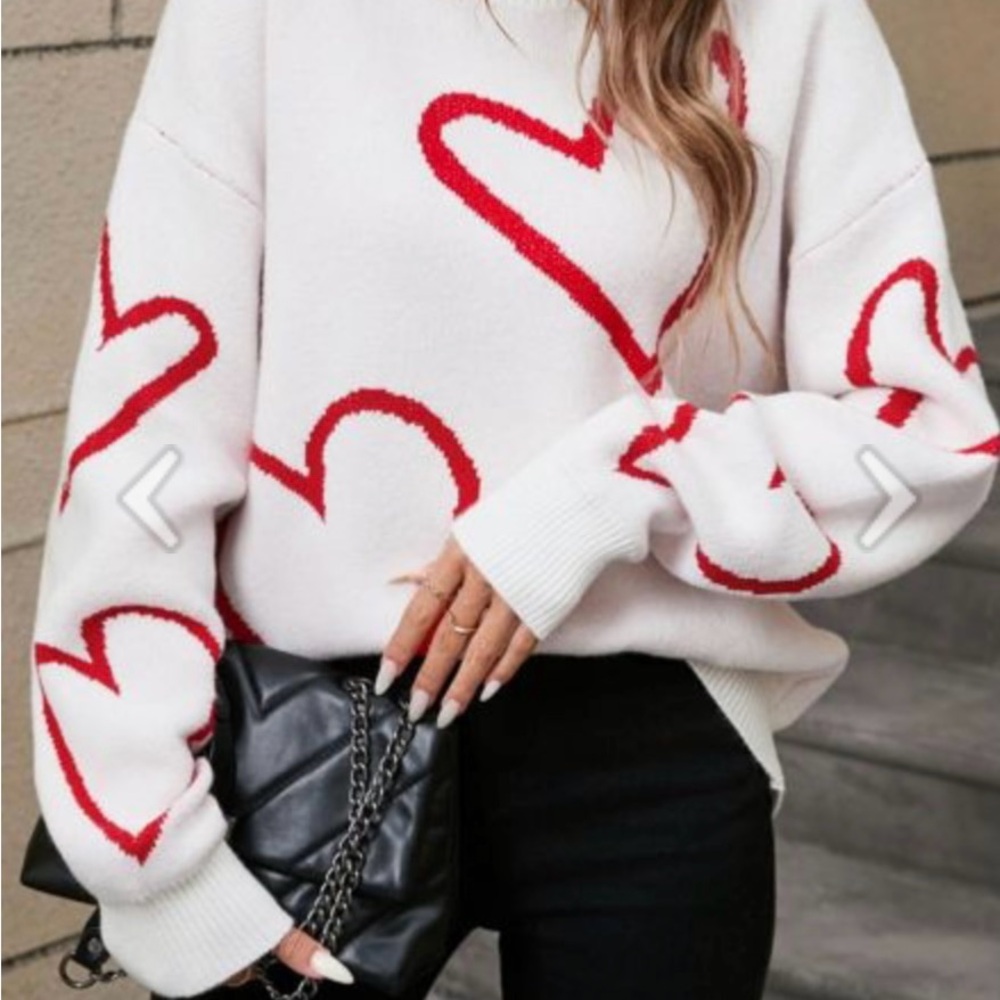 Heart Doodles Crew Knit Sweater